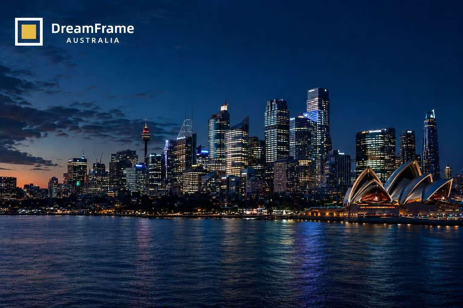 Sydney skyline representing DreamFrame Australia business connections