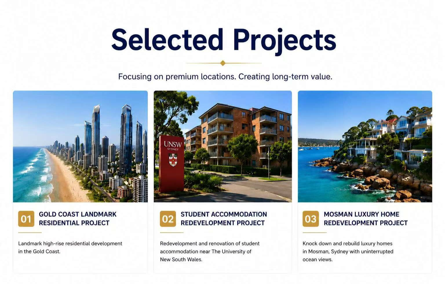 DreamFrame Australia current property development projects across Australia